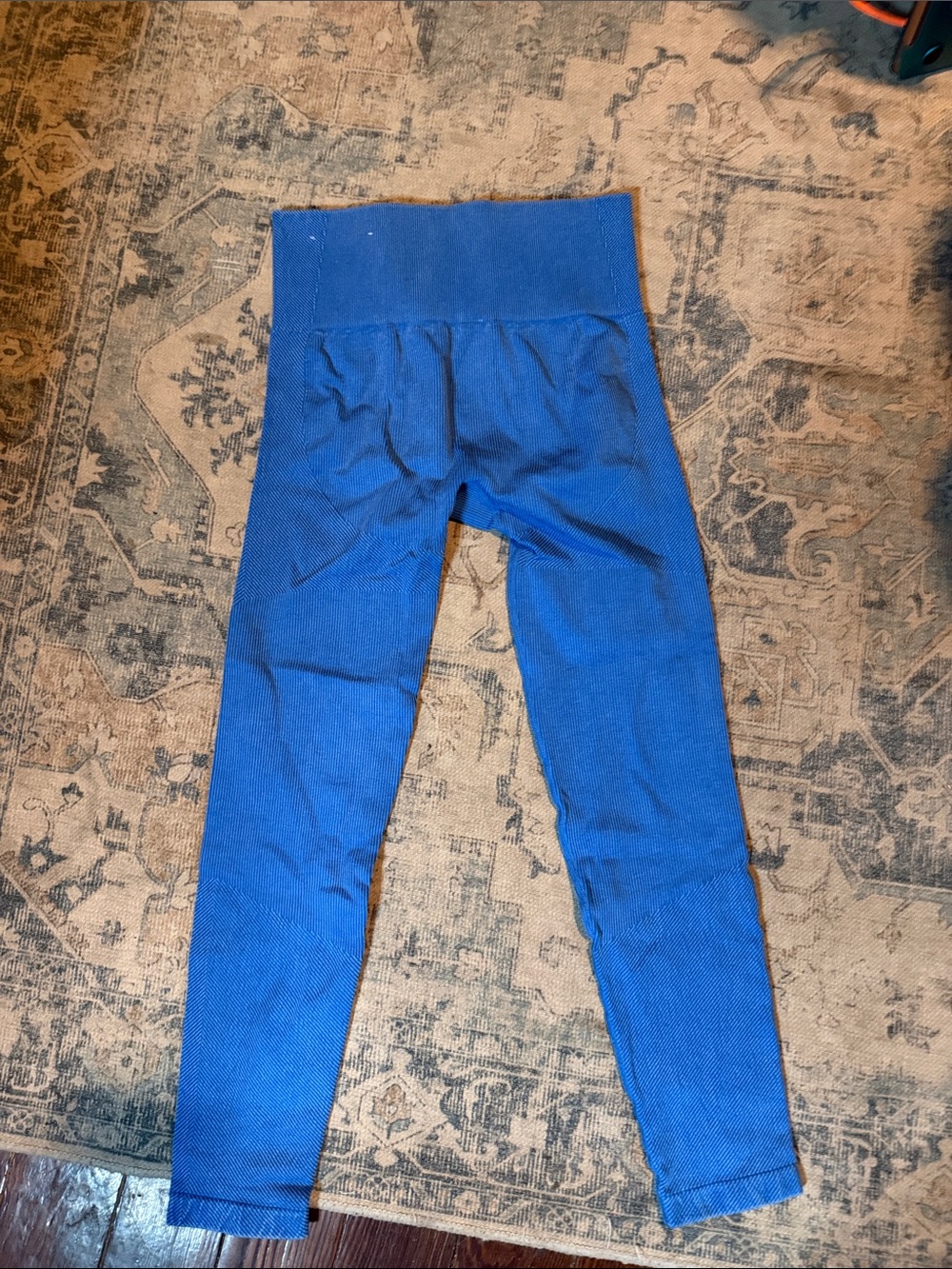 Blue High-Waist Active Leggings